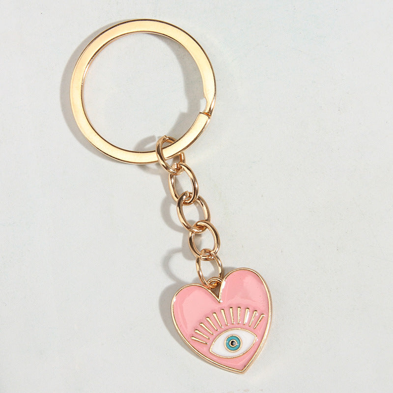 Wholesale Metal Heart Devil Eye Keychain